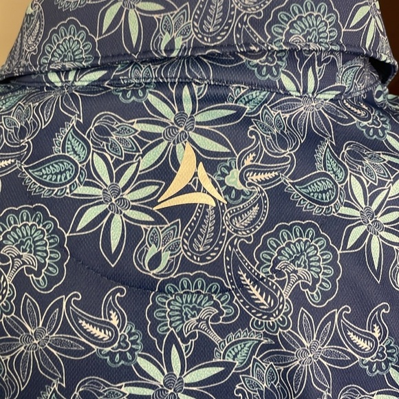 Bermuda Sands Wick Away Technology Blue Golf Polo Medium Performance Stretch UPF - Picture 4 of 6